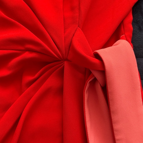 Tuckernuck Red Poppy and Hot Pink Sienna Faux Short Wrap Dress Size Large - Picture 10 of 11